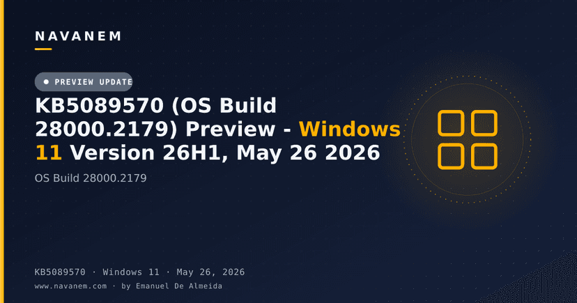 KB5089570 (OS Build 28000.2179) Preview - Windows 11 Version 26H1, May 26 2026