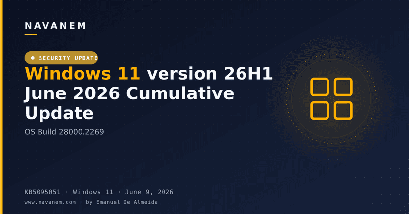 KB5095051: Windows 11 version 26H1 June 2026 Cumulative Update (OS Build 28000.2269)