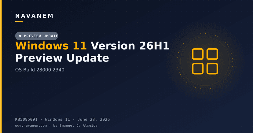 KB5095091 - Windows 11 Version 26H1 Preview Update (OS Build 28000.2340)