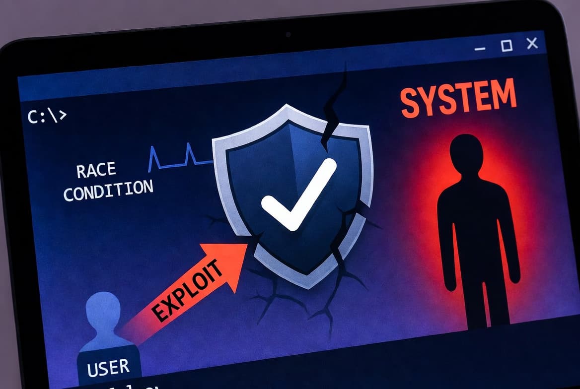 Threat intelligence themed image showing the Defender shield cracked by the RoguePlanet CVE-2026-50656 privilege escalation flaw