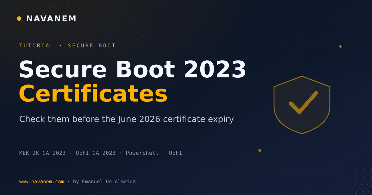 Check Secure Boot 2023 certificates on Windows - NAVANEM tutorial cover